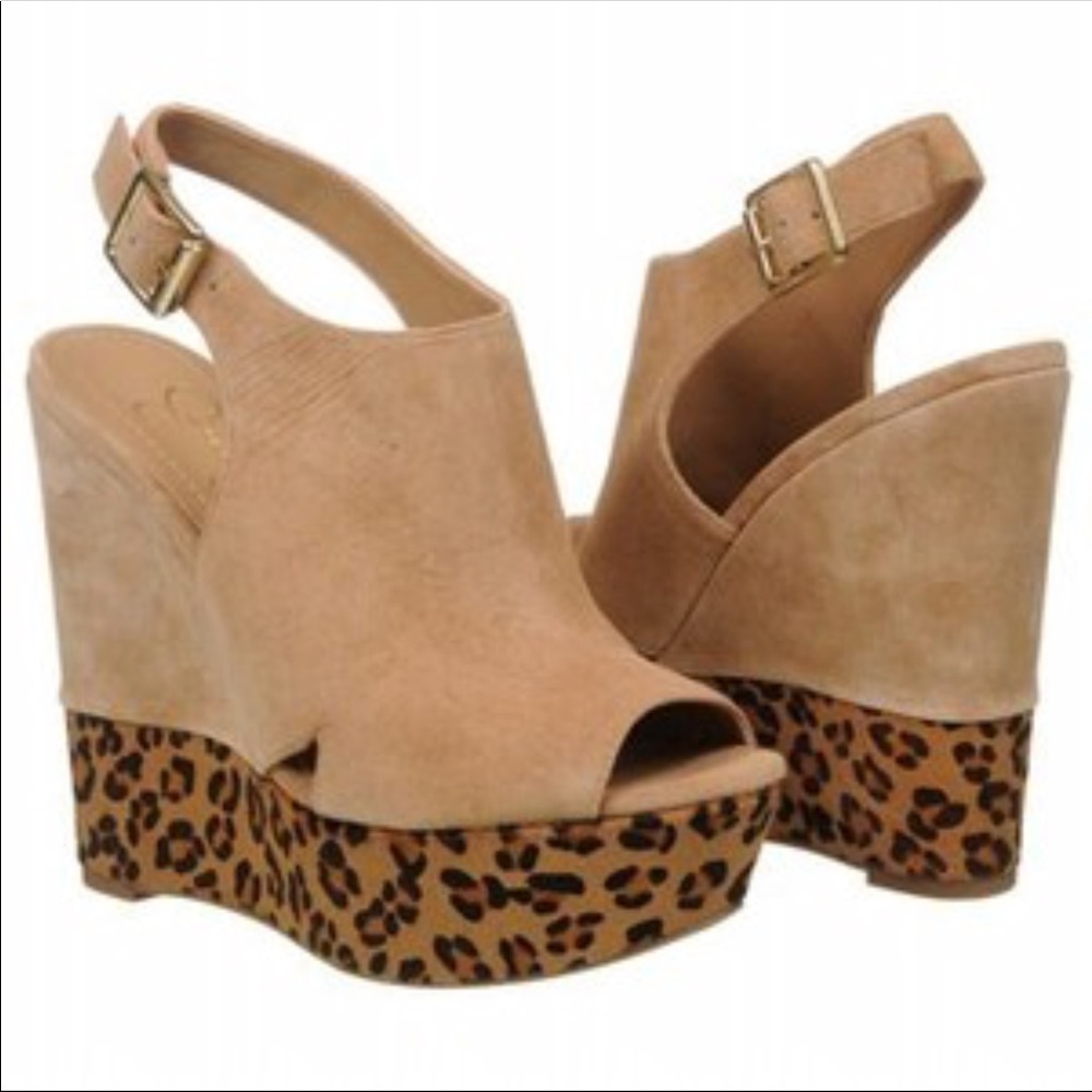 Jessica Simpson Claye Cheetah Wedge Sandal Suede